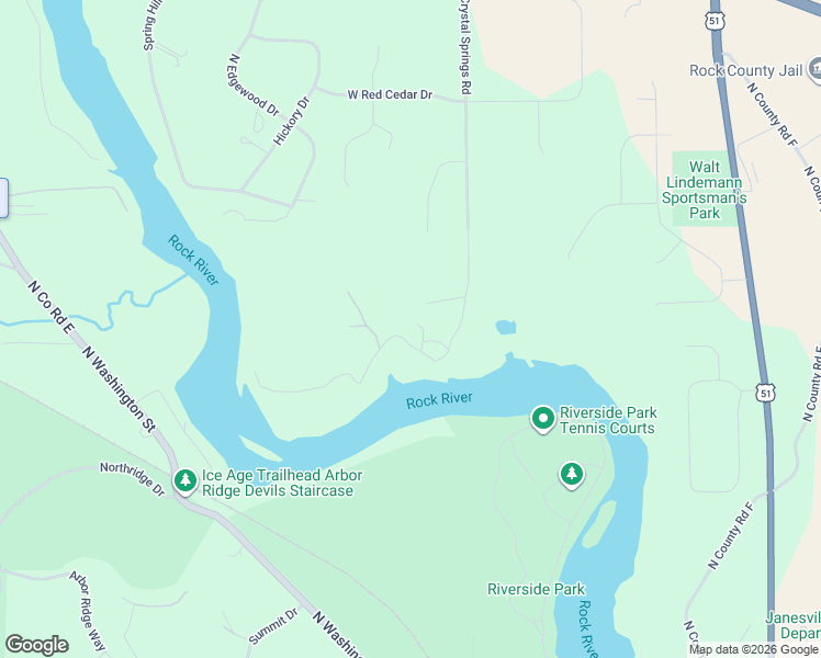 map of restaurants, bars, coffee shops, grocery stores, and more near 2116 West Crystal Springs Road in Janesville
