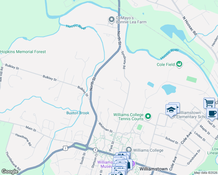 map of restaurants, bars, coffee shops, grocery stores, and more near 67 Jamieson Heights Rd in Williamstown