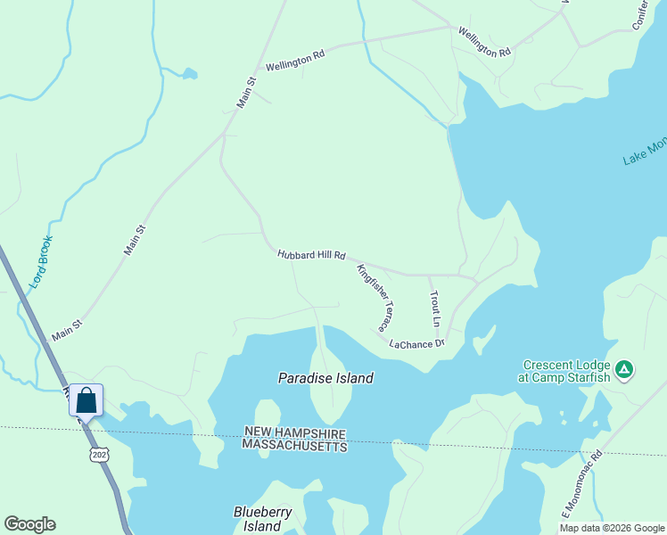 map of restaurants, bars, coffee shops, grocery stores, and more near 102 Hubbard Hill Road in Rindge