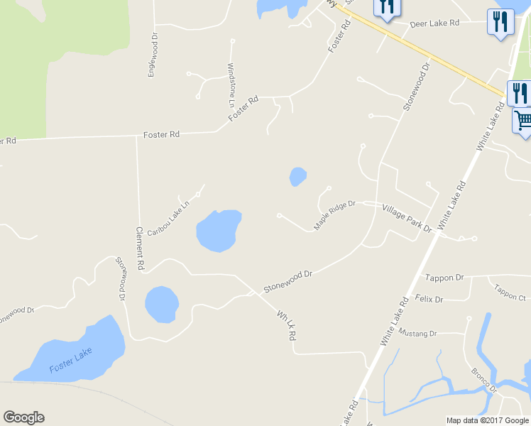 map of restaurants, bars, coffee shops, grocery stores, and more near 7549 Maple Ridge Drive in Clarkston