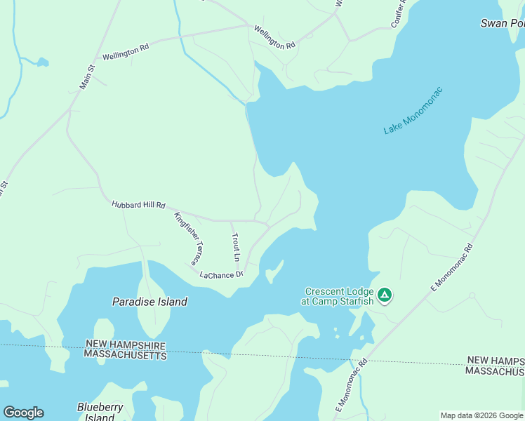 map of restaurants, bars, coffee shops, grocery stores, and more near 4 Sportsman Drive in Rindge