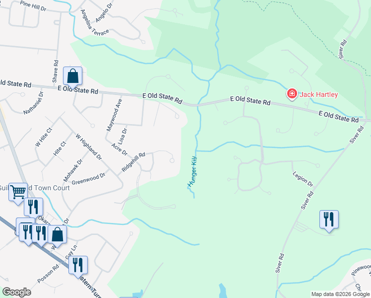 map of restaurants, bars, coffee shops, grocery stores, and more near 428 Ridgehill Road in Schenectady