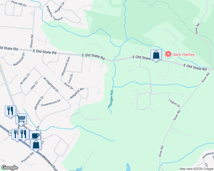 map of restaurants, bars, coffee shops, grocery stores, and more near 428 Ridgehill Road in Schenectady