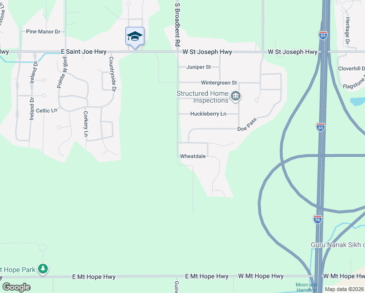 map of restaurants, bars, coffee shops, grocery stores, and more near 8726 Wheatdale Drive in Lansing