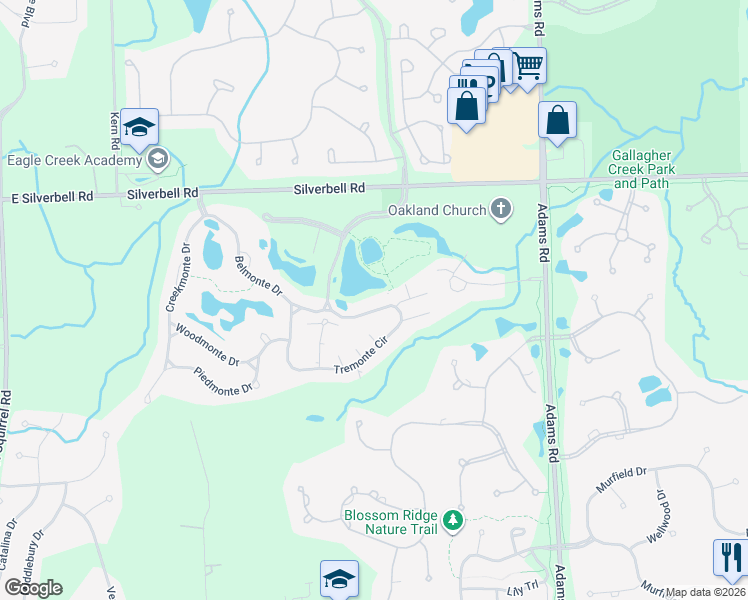 map of restaurants, bars, coffee shops, grocery stores, and more near 3513 Tremonte Circle in Oakland charter Township