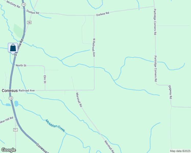 map of restaurants, bars, coffee shops, grocery stores, and more near 6193 North Railroad Avenue in Conesus