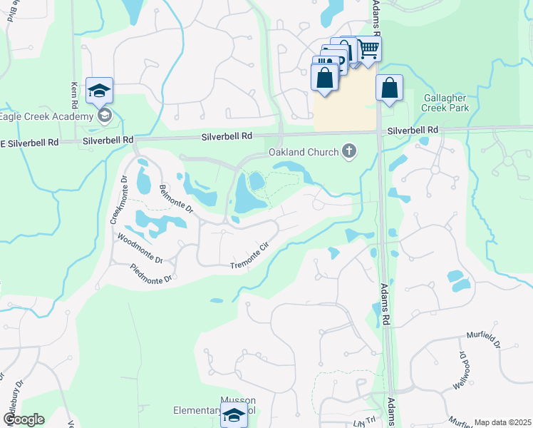 map of restaurants, bars, coffee shops, grocery stores, and more near 3513 Tremonte Circle in Oakland charter Township