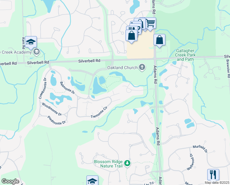 map of restaurants, bars, coffee shops, grocery stores, and more near Tremonte South in Oakland charter Township
