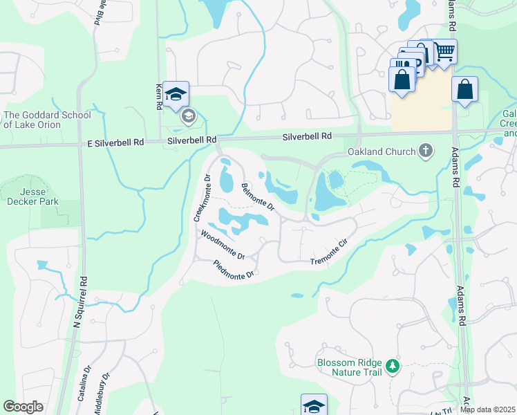 map of restaurants, bars, coffee shops, grocery stores, and more near 5155 Belmonte Drive in Rochester