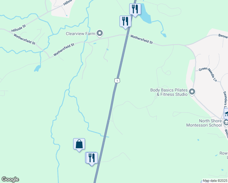 map of restaurants, bars, coffee shops, grocery stores, and more near 428 Newburyport Turnpike in Rowley