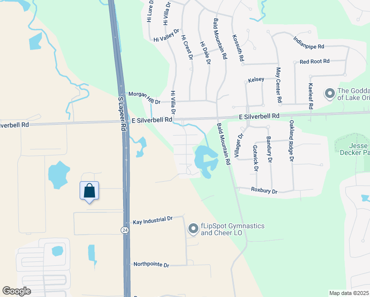 map of restaurants, bars, coffee shops, grocery stores, and more near 4100 Heron Springs Boulevard in Orion Township