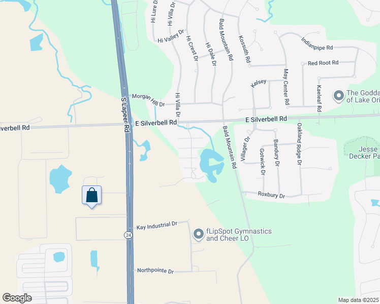 map of restaurants, bars, coffee shops, grocery stores, and more near 215 Songbrook Lane in Orion Township
