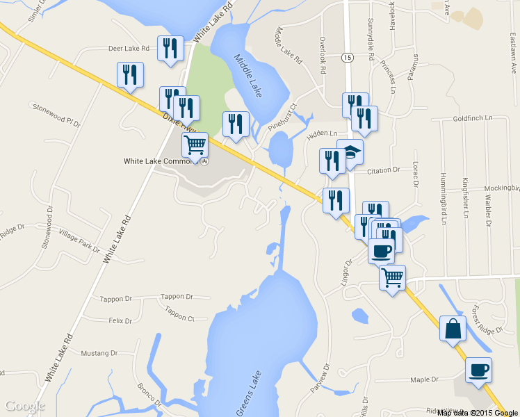 map of restaurants, bars, coffee shops, grocery stores, and more near 5739 Woodland View Court in Clarkston