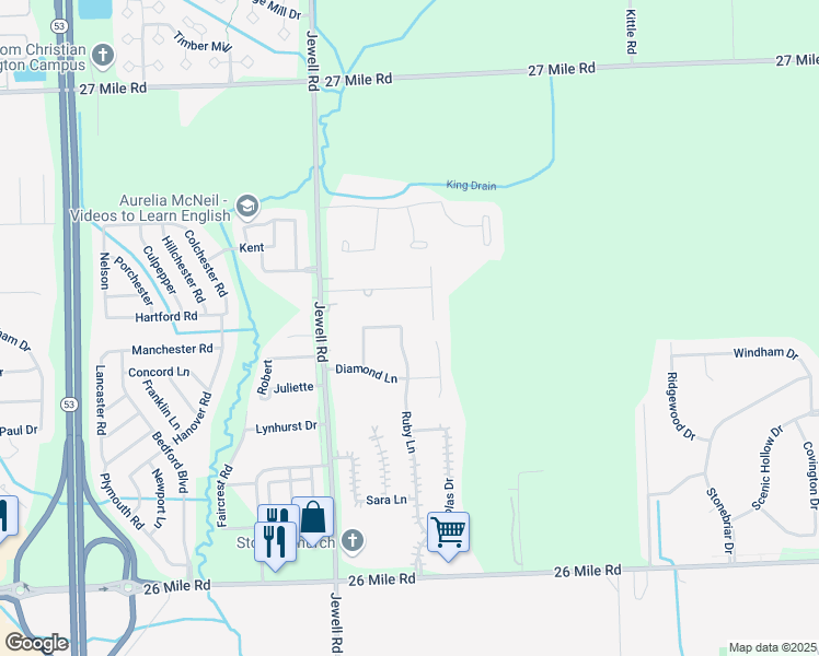 map of restaurants, bars, coffee shops, grocery stores, and more near 57986 Ruby Lane in Washington