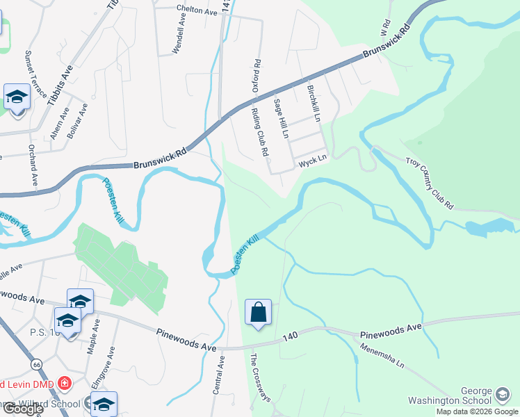 map of restaurants, bars, coffee shops, grocery stores, and more near 1 Pheasant Lane in Troy