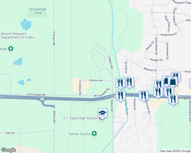map of restaurants, bars, coffee shops, grocery stores, and more near 1112 Jackson Place in Mount Pleasant
