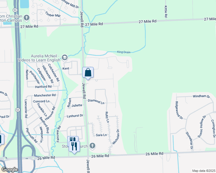 map of restaurants, bars, coffee shops, grocery stores, and more near 57986 Ruby Lane in Washington