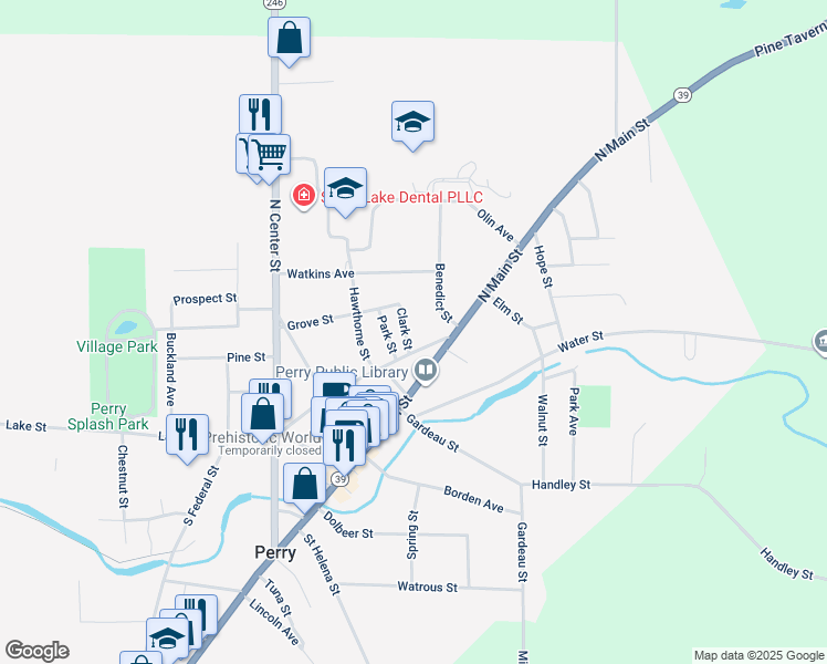 map of restaurants, bars, coffee shops, grocery stores, and more near 81 Leicester Street in Perry