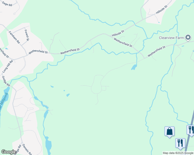 map of restaurants, bars, coffee shops, grocery stores, and more near 430 Wethersfield Street in Rowley