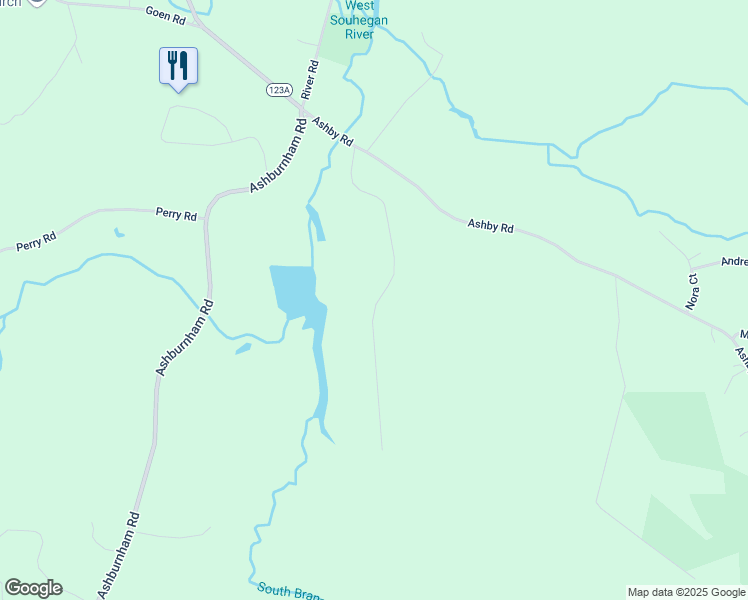 map of restaurants, bars, coffee shops, grocery stores, and more near 61 Mountain View Drive in New Ipswich