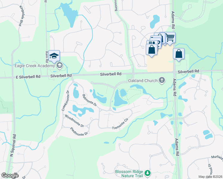 map of restaurants, bars, coffee shops, grocery stores, and more near 3546 Oakmonte Boulevard in Rochester