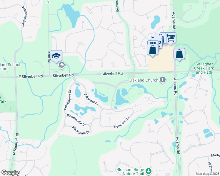 map of restaurants, bars, coffee shops, grocery stores, and more near 3609 Oakmonte Boulevard in Rochester