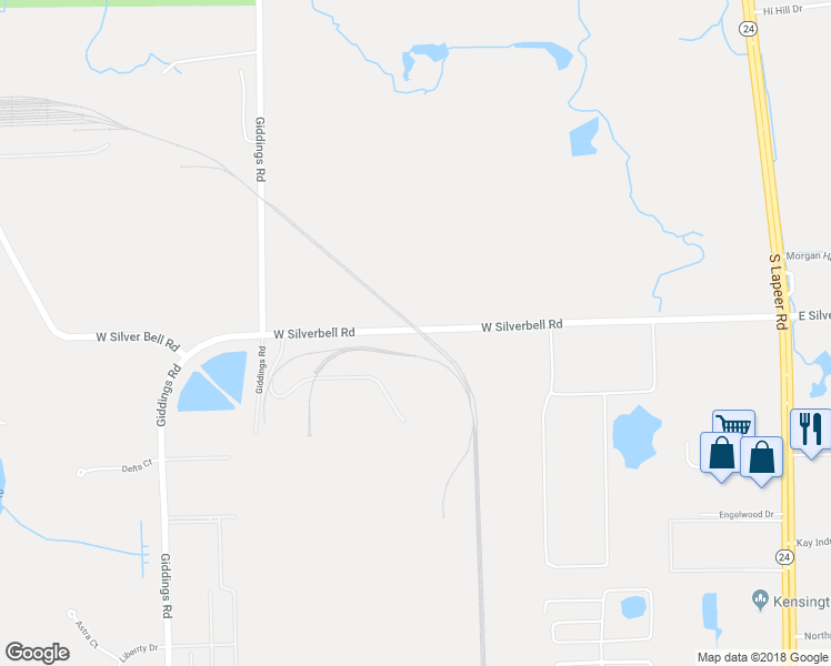 map of restaurants, bars, coffee shops, grocery stores, and more near 472-836 West Silverbell Road in Orion charter Township