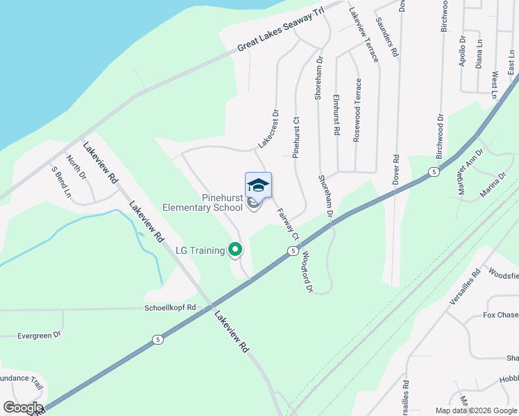 map of restaurants, bars, coffee shops, grocery stores, and more near 6050 Fairway Court in Lake View