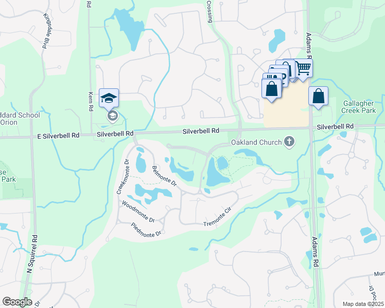 map of restaurants, bars, coffee shops, grocery stores, and more near 3609 Oakmonte Boulevard in Rochester