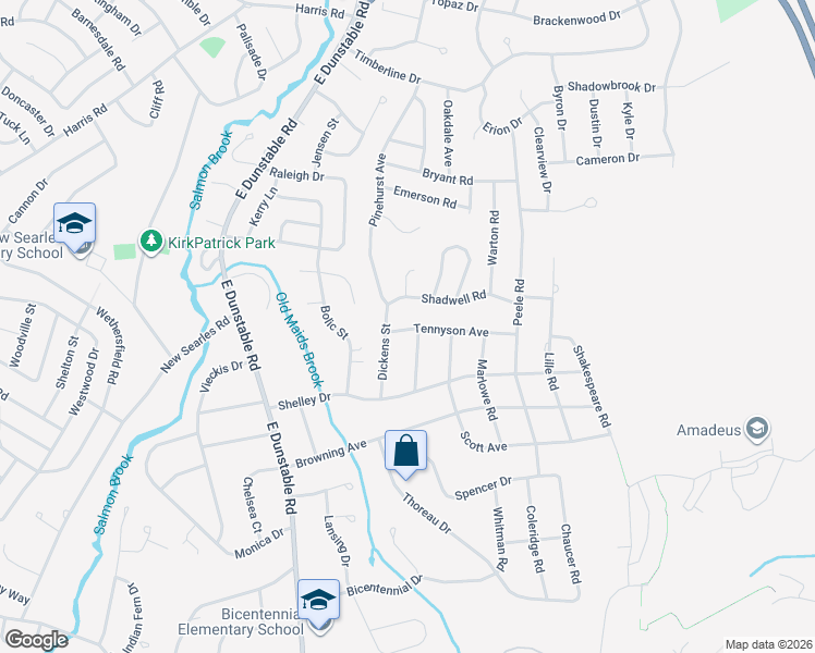 map of restaurants, bars, coffee shops, grocery stores, and more near 48 Tennyson Avenue in Nashua