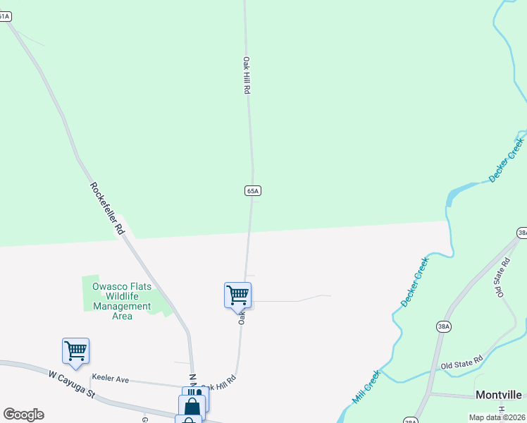 map of restaurants, bars, coffee shops, grocery stores, and more near 2182 Oak Hill Road in Moravia