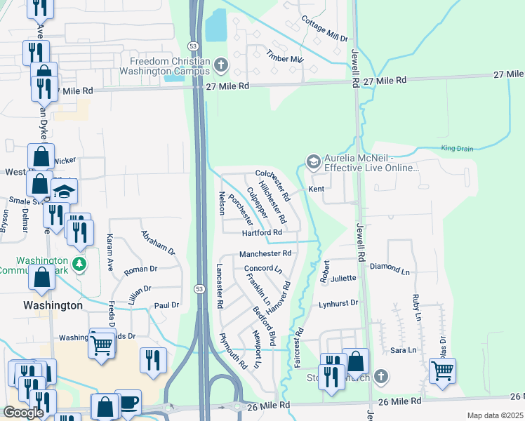 map of restaurants, bars, coffee shops, grocery stores, and more near 58271 Culpepper in Washington
