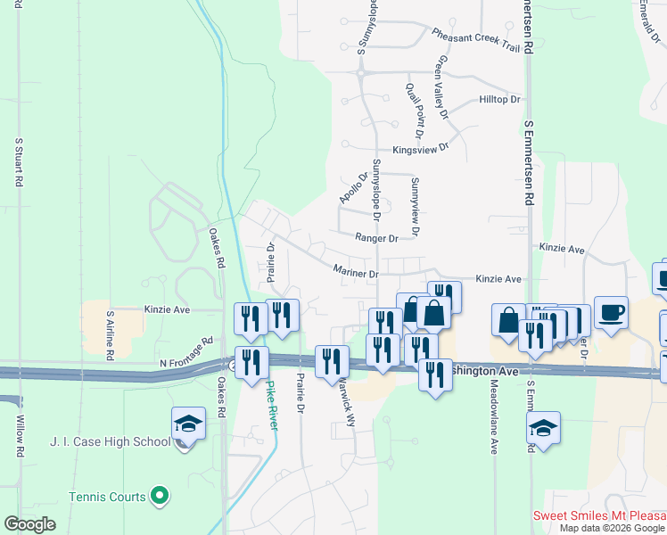 map of restaurants, bars, coffee shops, grocery stores, and more near 6920 Mariner Drive in Mount Pleasant