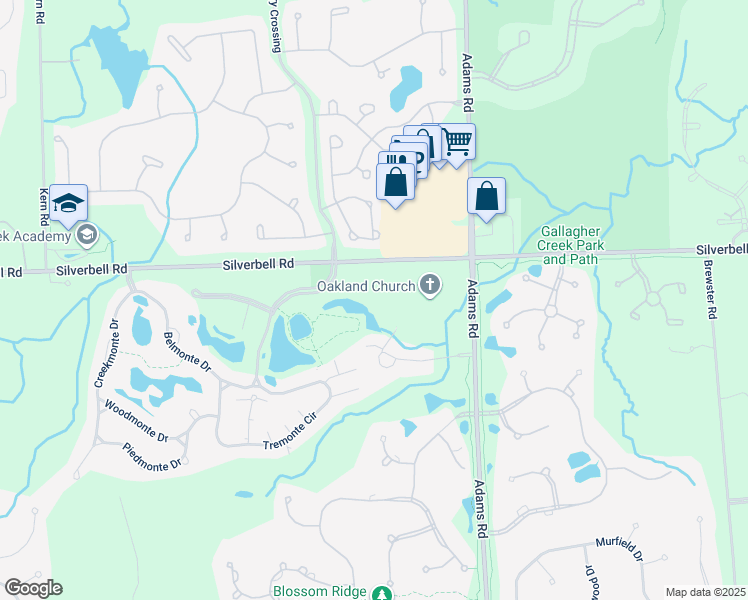 map of restaurants, bars, coffee shops, grocery stores, and more near 3215 Silver Bell Road in Oakland County