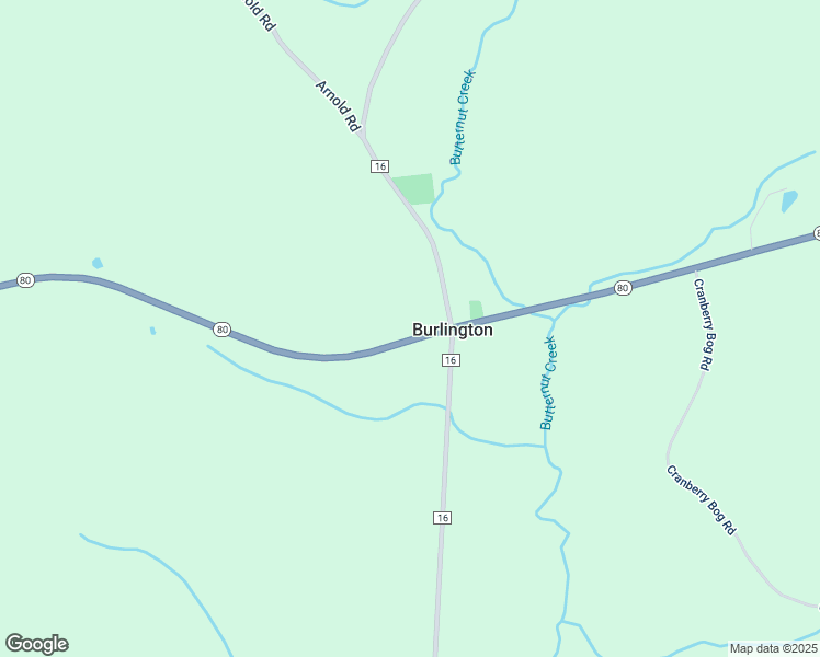 map of restaurants, bars, coffee shops, grocery stores, and more near Highway 80 in Burlington Flats