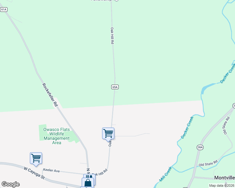 map of restaurants, bars, coffee shops, grocery stores, and more near 2182 Oak Hill Road in Moravia