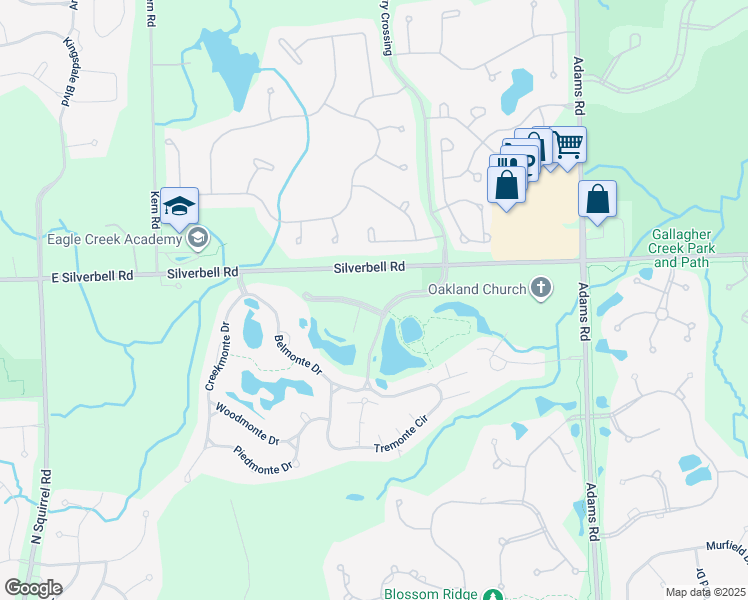map of restaurants, bars, coffee shops, grocery stores, and more near 3546 Oakmonte Boulevard in Rochester