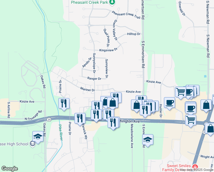 map of restaurants, bars, coffee shops, grocery stores, and more near 6540 Mariner Drive in Mount Pleasant