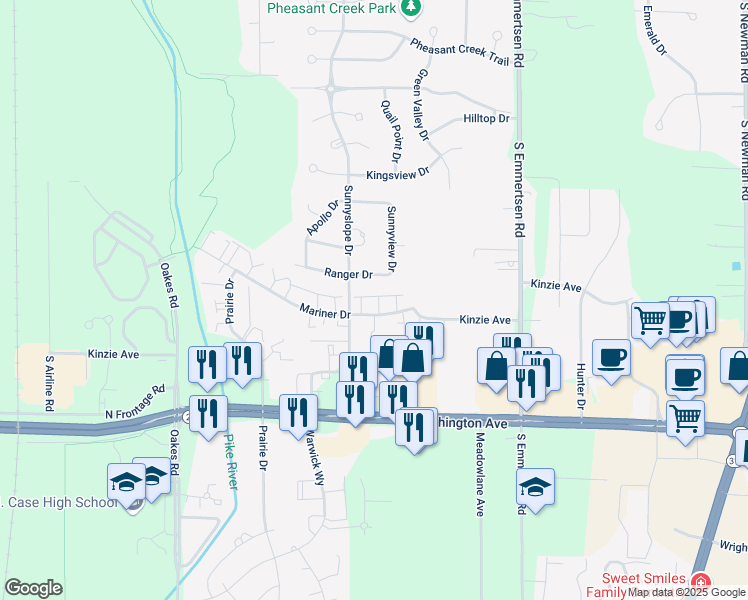map of restaurants, bars, coffee shops, grocery stores, and more near 6650 Mariner Drive in Mount Pleasant