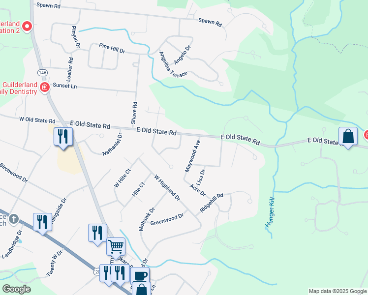 map of restaurants, bars, coffee shops, grocery stores, and more near 304 Polsinelli Drive in Schenectady