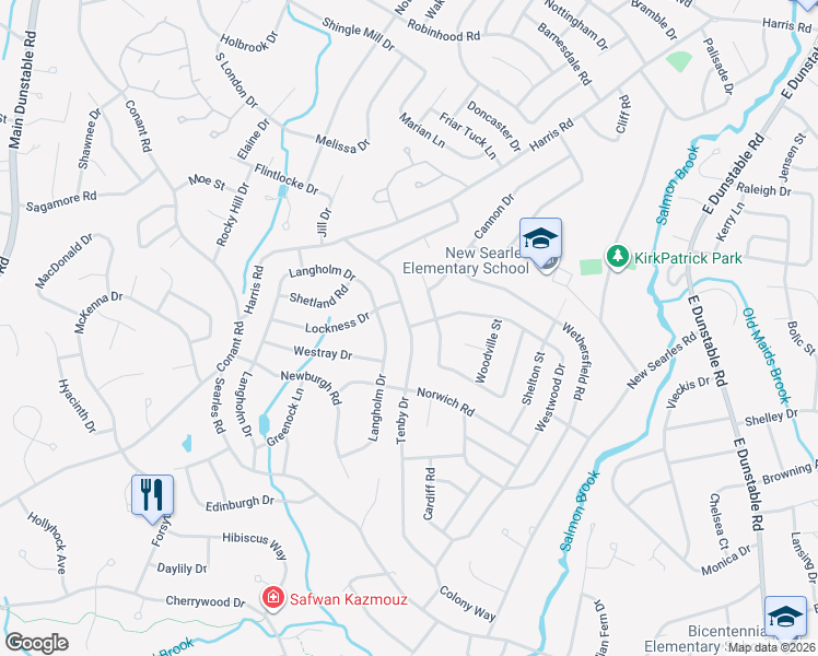 map of restaurants, bars, coffee shops, grocery stores, and more near 62 Tenby Dr in Nashua