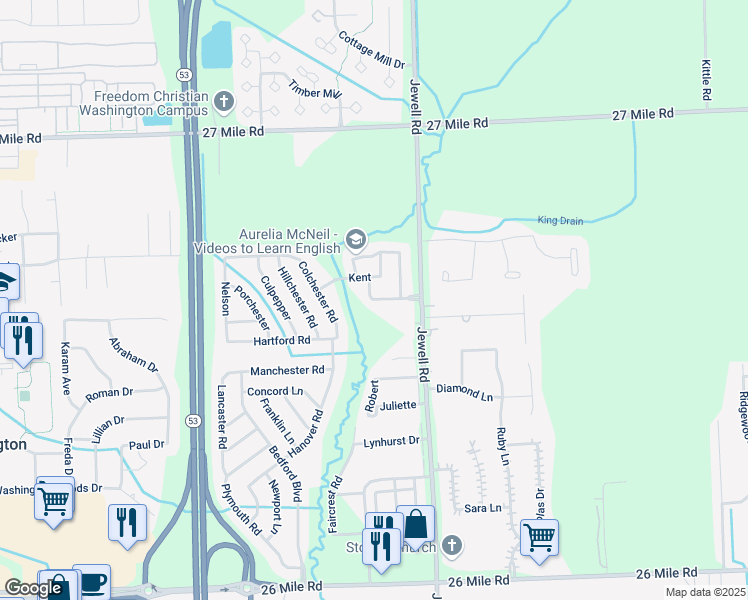 map of restaurants, bars, coffee shops, grocery stores, and more near 11469 Richmond in Washington