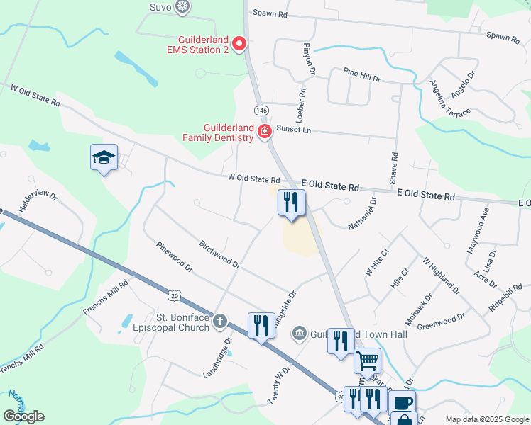 map of restaurants, bars, coffee shops, grocery stores, and more near 319 Parkview Drive in Schenectady
