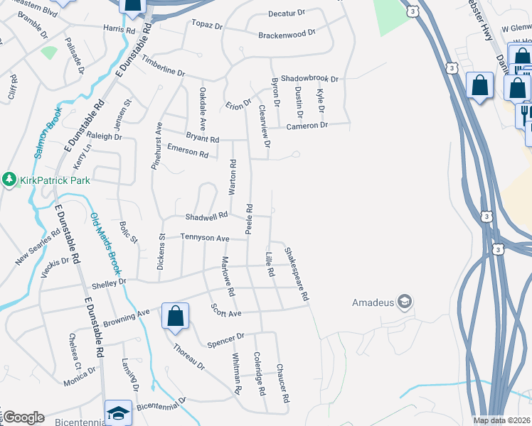 map of restaurants, bars, coffee shops, grocery stores, and more near 118 Lille Road in Nashua