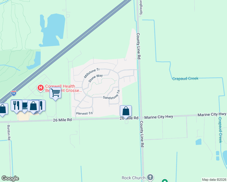 map of restaurants, bars, coffee shops, grocery stores, and more near 37590 Sandstone Trail in New Haven