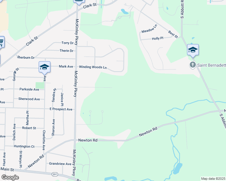 map of restaurants, bars, coffee shops, grocery stores, and more near 4681 Lewis Drive in Hamburg