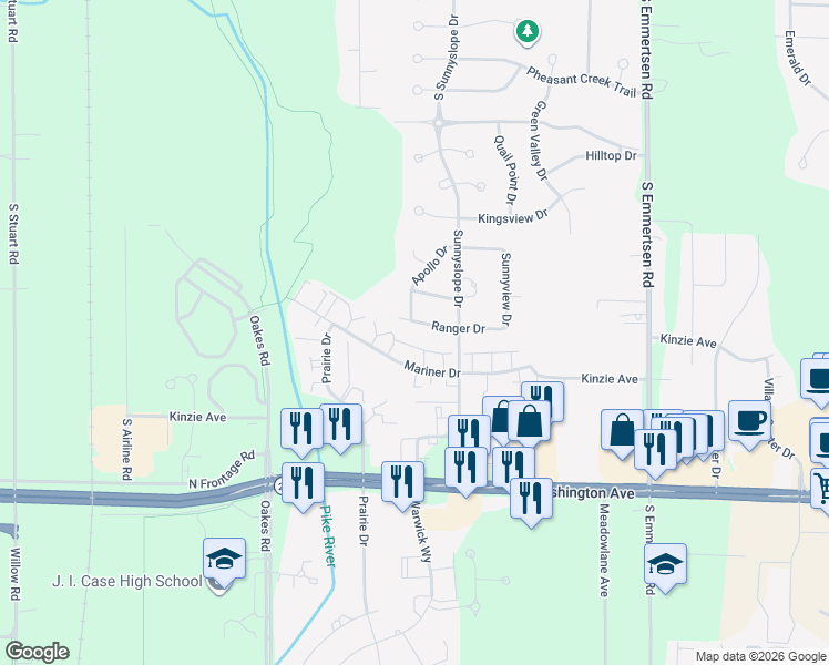 map of restaurants, bars, coffee shops, grocery stores, and more near 6740 Mariner Drive in Mount Pleasant