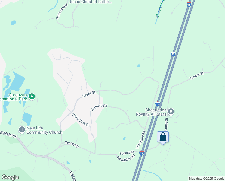 map of restaurants, bars, coffee shops, grocery stores, and more near 87 Searle St in Georgetown