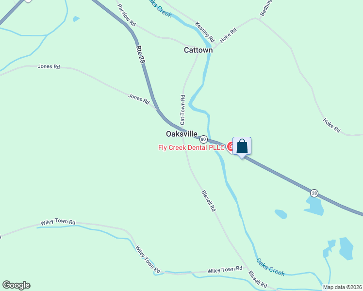 map of restaurants, bars, coffee shops, grocery stores, and more near in Oaksville