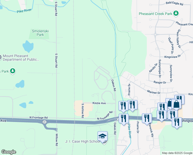 map of restaurants, bars, coffee shops, grocery stores, and more near 837 Boulder Trail in Mount Pleasant